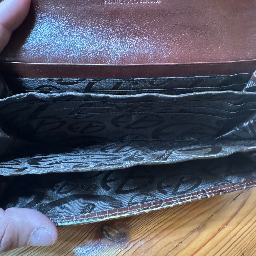 Vintage Francesco biasa Brown and gold Croc-Embossed Leather - Picture 11 of 15